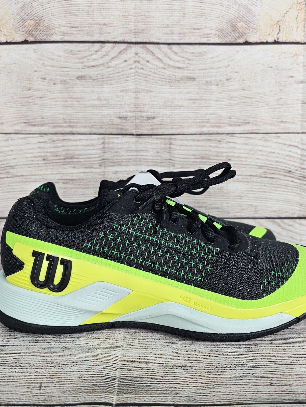 Wilson Rush Pro Extra Duty Mens Black Lime Green Court Tennis Shoes Size 7 NWOB